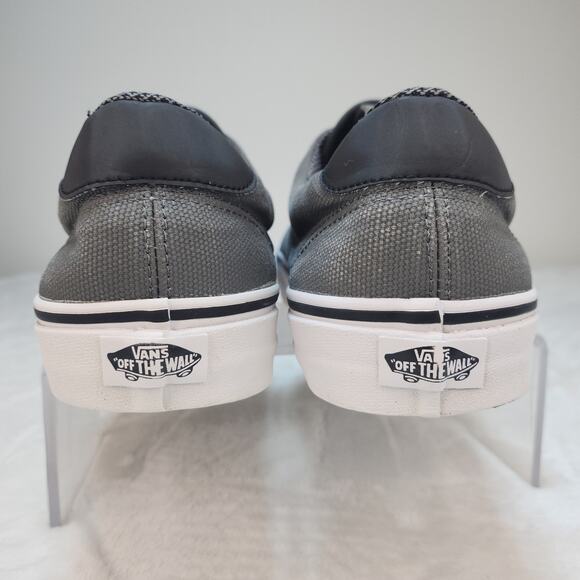 Vans Shoes Mens 12 Gray White Era Low Tops Fabric Canvas Skater Grunge Preppy - Picture 9 of 14